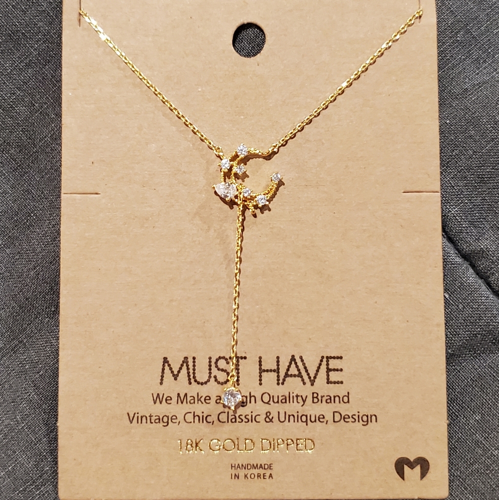 Crescent Moon Dangling Necklace